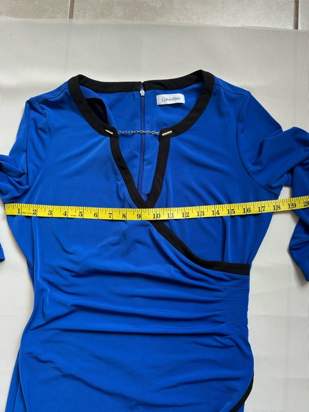 Women's Royal Blue Calvin Klein Blue Wrap Dress | Size M | Stretch - Picture 8 of 15